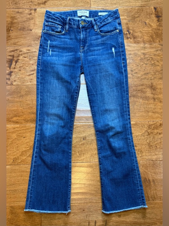 Frame Denim Denim - FRAME Le Crop Mini Boot Jeans Sz 26 Distressed Raw Hem Crop